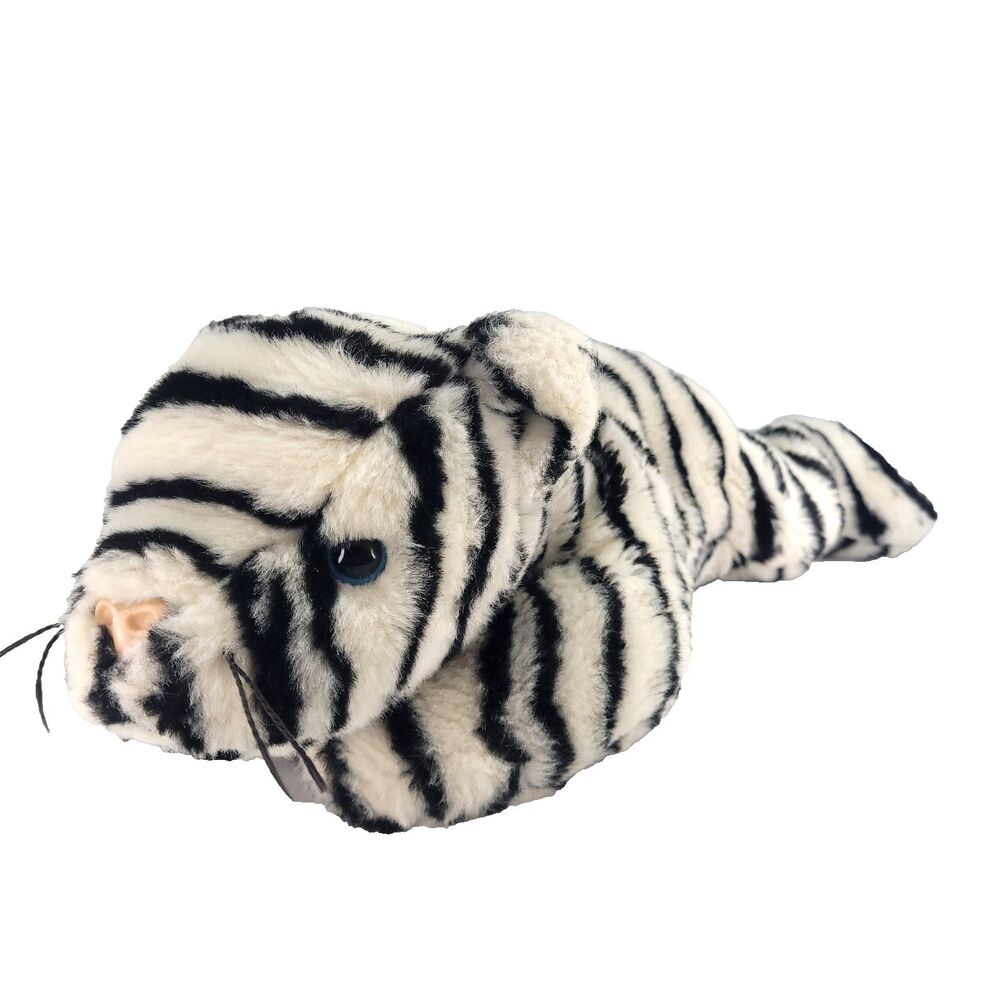 Beanie Buddies Tylon 2000 Blizzard Tiger Floppy Plush 13" hard nose blue eyes